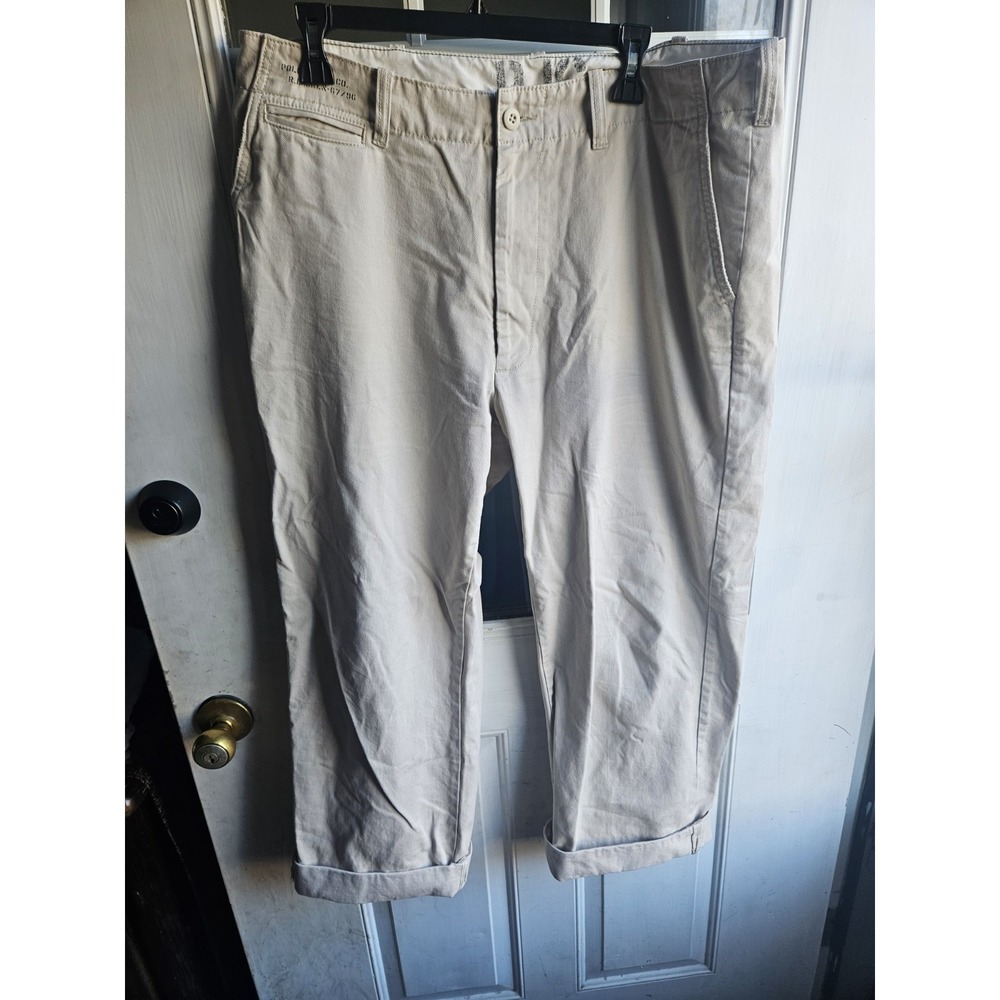 Ralph Lauren Polo Jeans Co PJC Men 36x30 Beige Khakis Dress Pants Cotton